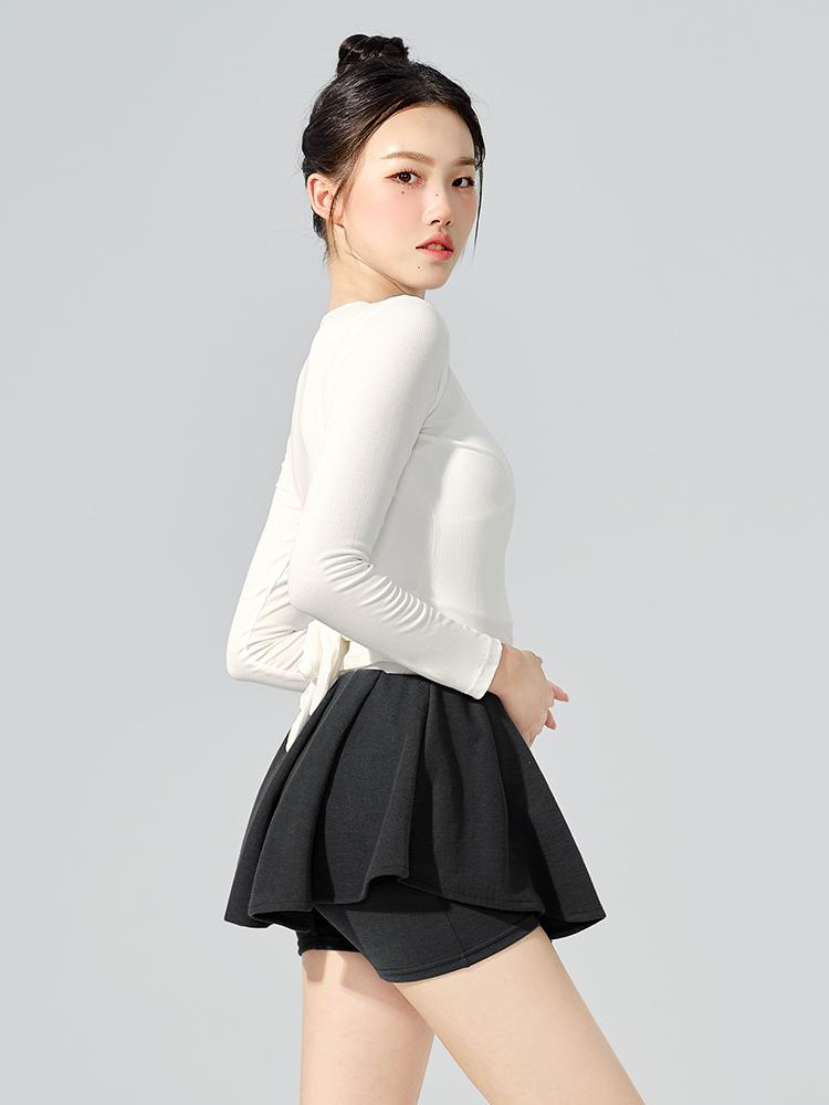 여성 성인 무용 상의 긴팔 발레 체조 연습용 모던 댄스 의상 - 상세 이미지 3