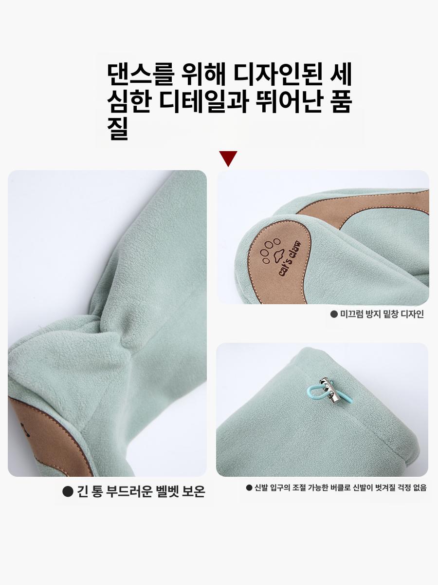 아동 겨울 발레 연습용 보온 미끄럼방지 부드러운 밑창 신발 - 상세 이미지 3
