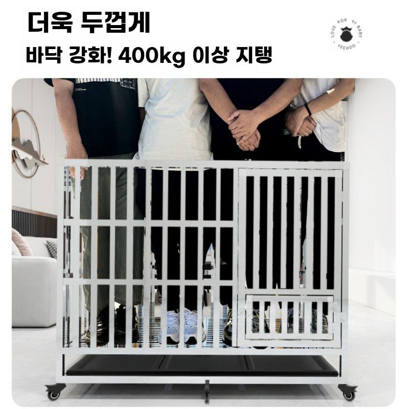 접이식 강아지 케이지 스테인리스 대형견 철장 폴딩 견사 95x63x82 폴딩 5종 - 상세 이미지 2