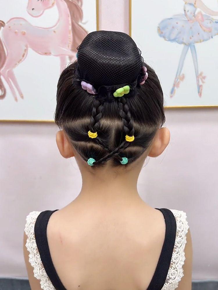 발레 머리망 나비 머리띠 조절 가능 아동용 심플 스타일 - 상세 이미지 2