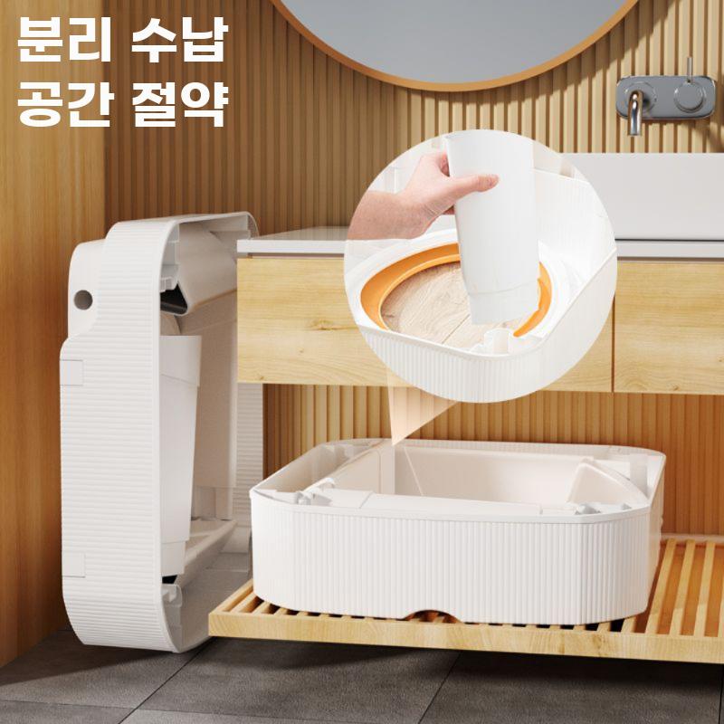 간이 변기 의자 좌변기 프레임 어르신 노인 화장실 재래식 블루 3면 높이 31cm - 상세 이미지 4
