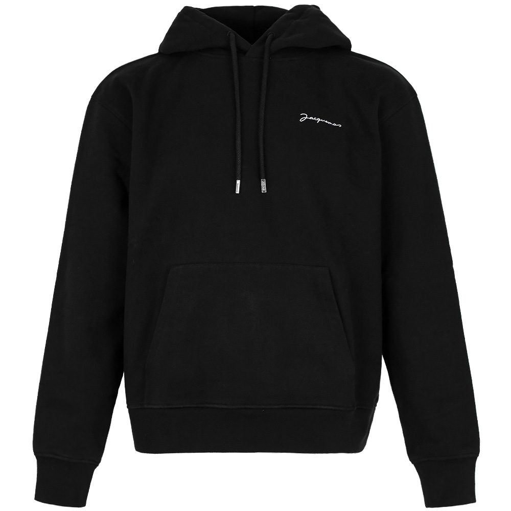 자크뮈스 로고 자수 레귤러핏 블랙 후드티 245JS310 2120 990 (2025 S/S) L - 상품 이미지