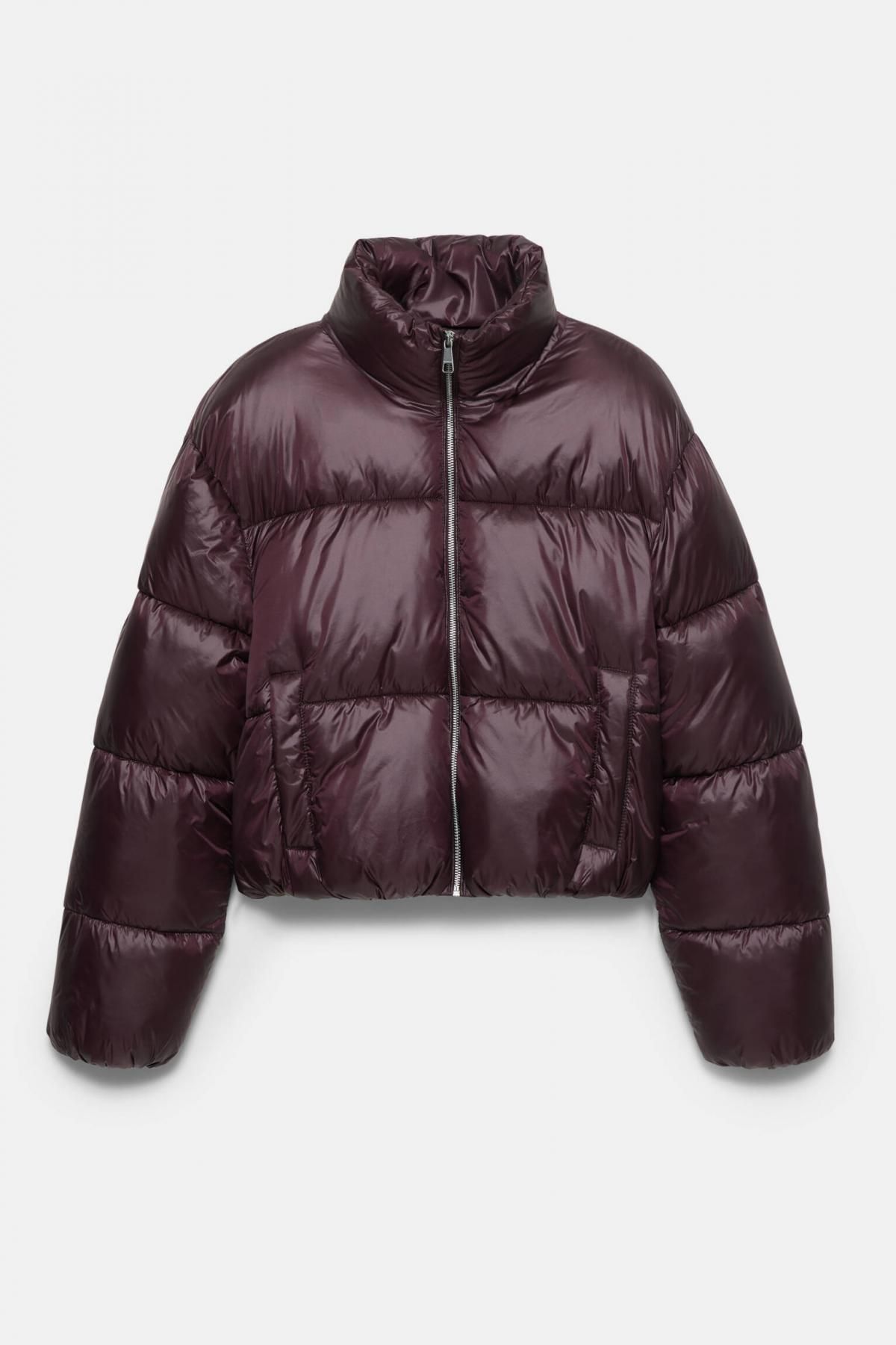 풀앤베어 샤이니 크롭 푸퍼 패딩 재킷 3720/356 BURGUNDY - 메인 이미지