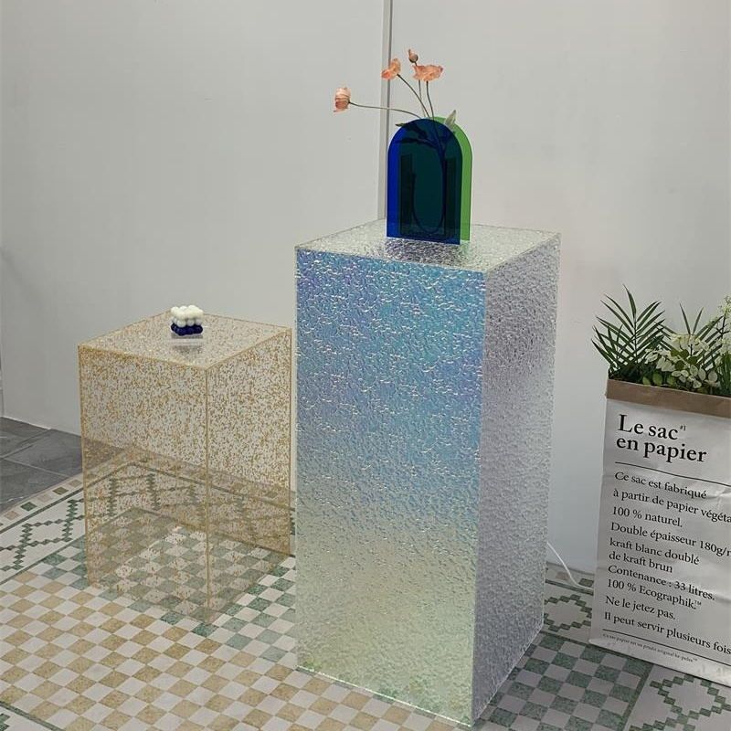 아크릴 진열대 투명 물결 받침대 무늬 소품 전시 스탠드 투명 30x30x60CM - 상세 이미지 5