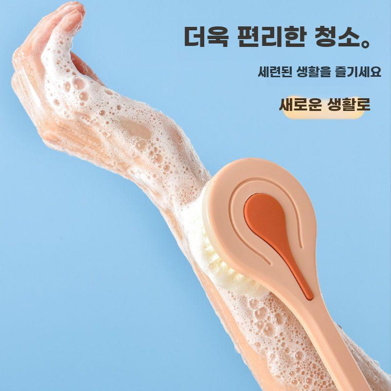 바디브러쉬 샤워 실리콘 브러시 등밀이 바디 스크럽 핑크 - 상세 이미지 5