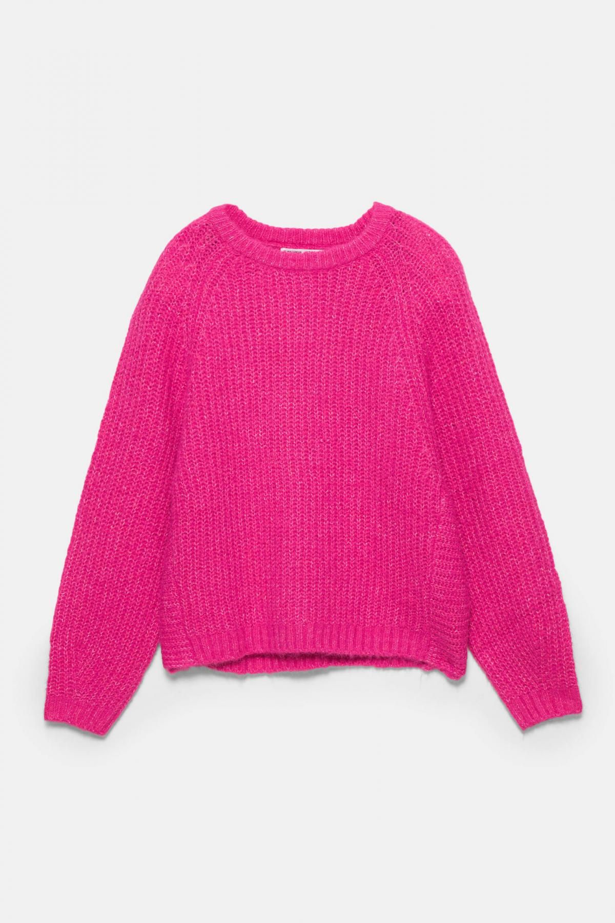 풀앤베어 핑크 베이직 펄 니트 라운드넥 스웨터 3540/307 FUCHSIA - 메인 이미지