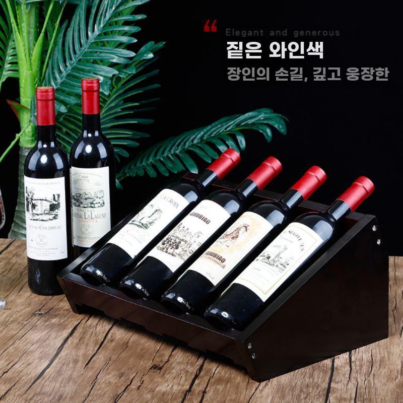 원목 와인 보관함 우드 와인랙 병 수납 진열대 홀더 선반 로그 3구 - 상세 이미지 4