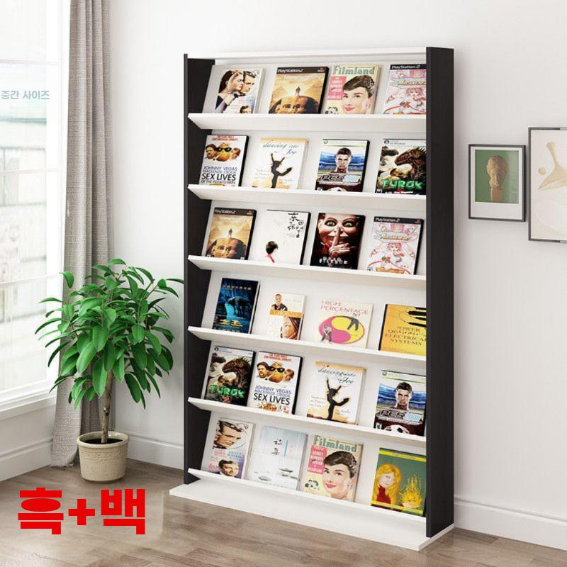 잡지 선반 좁은 틈새책장 책꽂이 진열대 북선반 미용실 4층 80cm - 상세 이미지 4