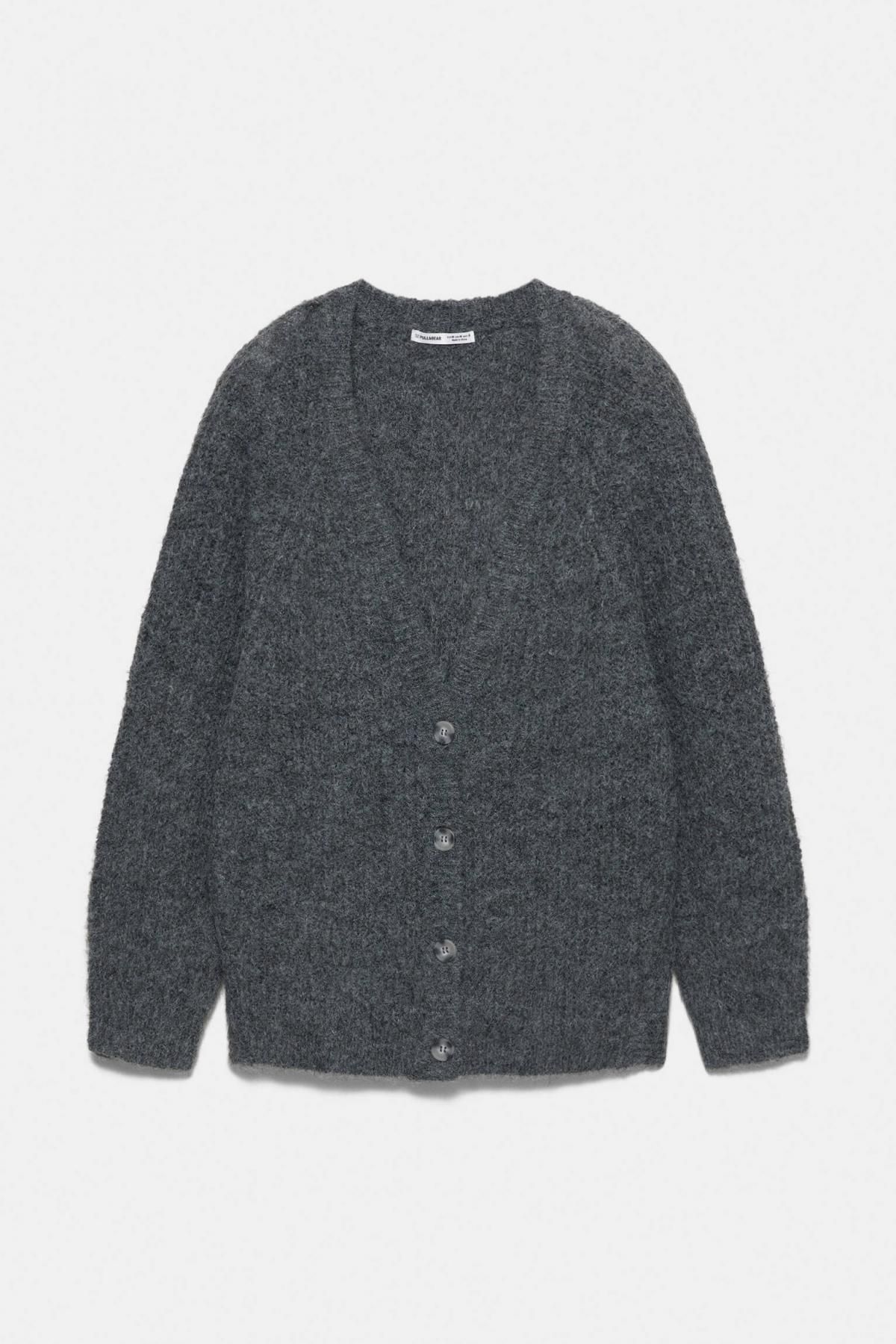 풀앤베어 테크니컬 펄니트 라운드넥 가디건 3560/300 ANTHRACITE GREY - 메인 이미지