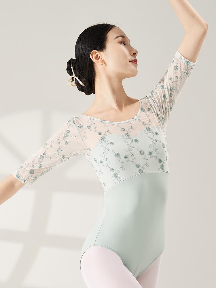 여성 발레 연습복 바디슈트 고전 무용 공연 성인용 - 메인 이미지