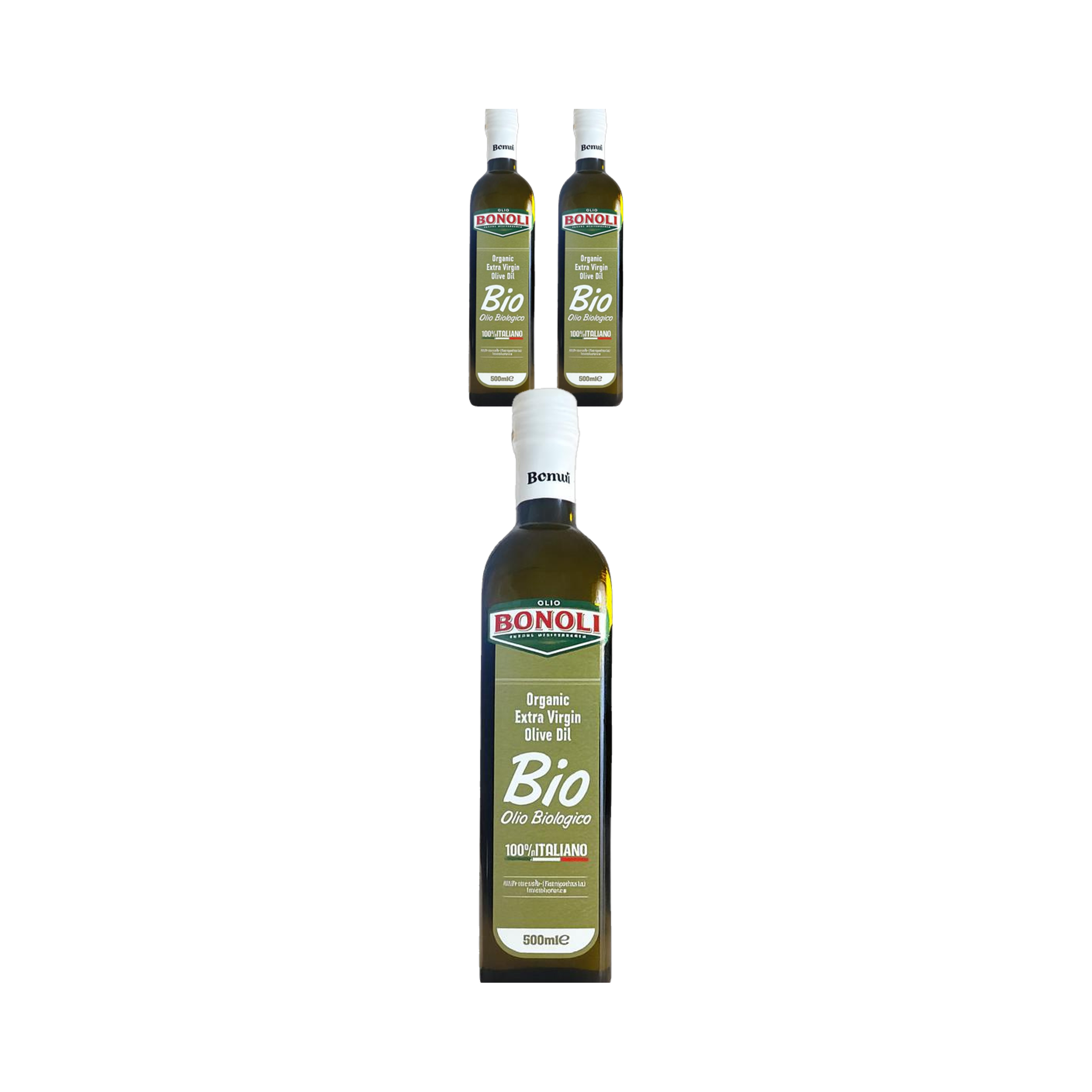 보노리 이탈리아 100% 유기농 냉압착 엑스트라버진 올리브오일 500ml, 3개 - 상품 이미지