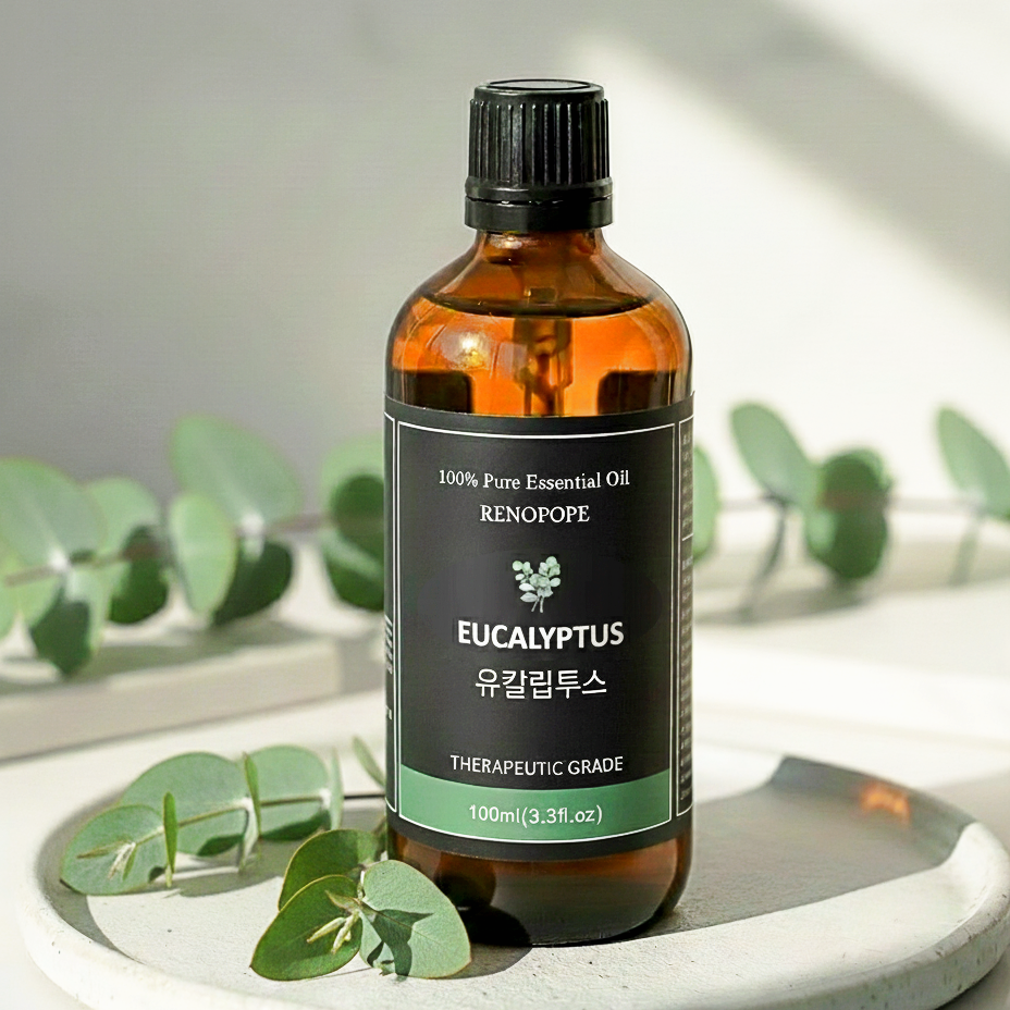 레노포프 천연 에센셜오일 유칼립투스 100ml 대용량 100% 퓨어 허브 아로마오일 테라피