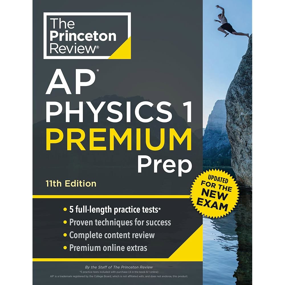 프린스턴 리뷰 AP Physics 1 프리미엄 준비물, 11판 5가지 실습 시험 + 디지털 온라인 콘텐츠 (대학 준비) - 상품 이미지