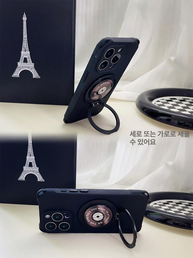 블랙 숄더 스트랩 크로스바디 메탈 엠블럼 파우치형 핸드폰 케이스 케이스+조절 긴 로프 iPhone 17 - 상세 이미지 5