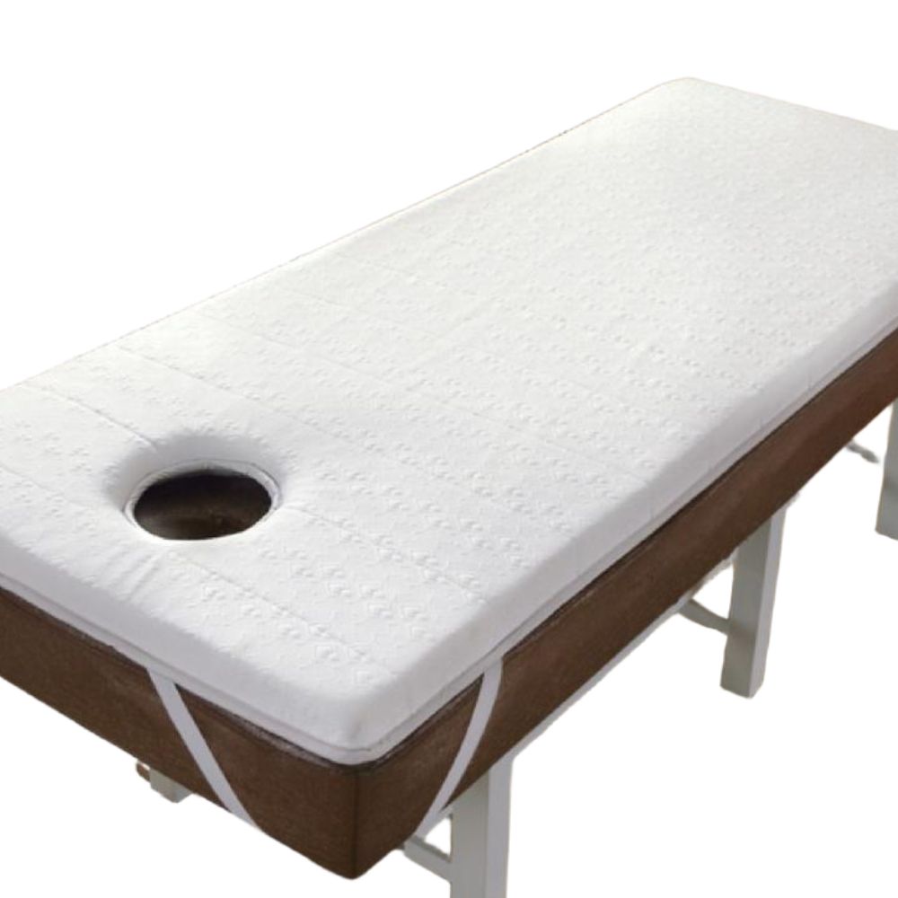 안마베드 토퍼 구멍 뚫린 마사지 매트 미용 침대 쿠션 4cm 화이트 라텍스 60x180cm 사각 헤드 구멍 - 상품 이미지