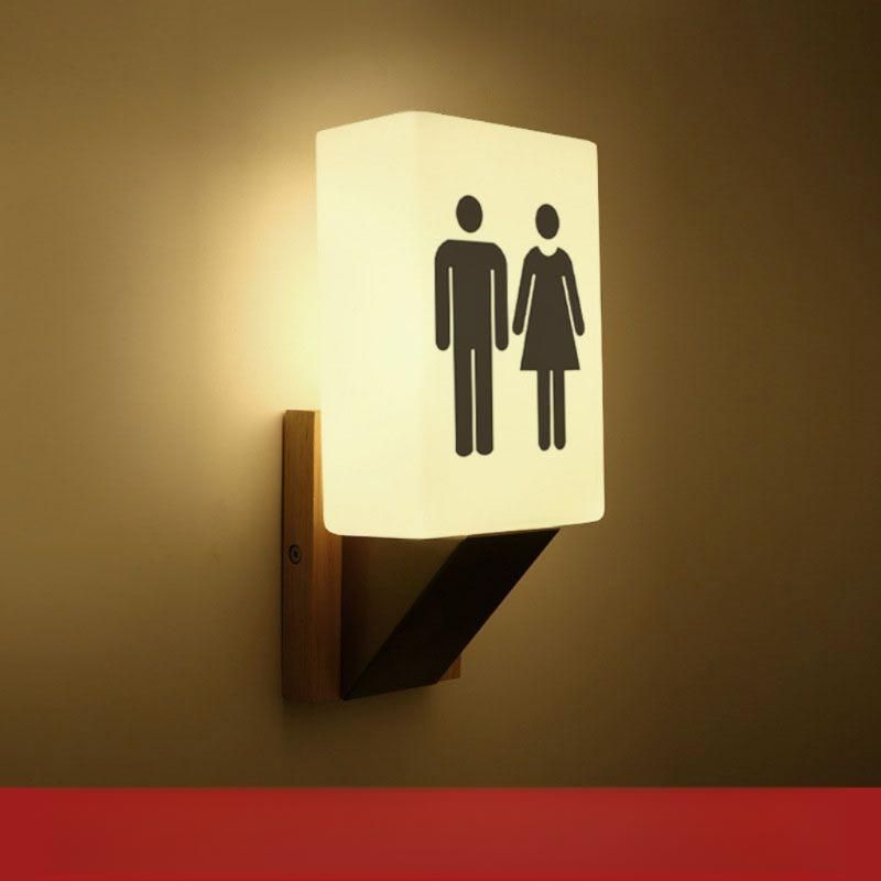 화장실 안내판 화장실입구 조명 남녀 WC 표시등 탈의실 사인 A 25x12cm - 상세 이미지 2