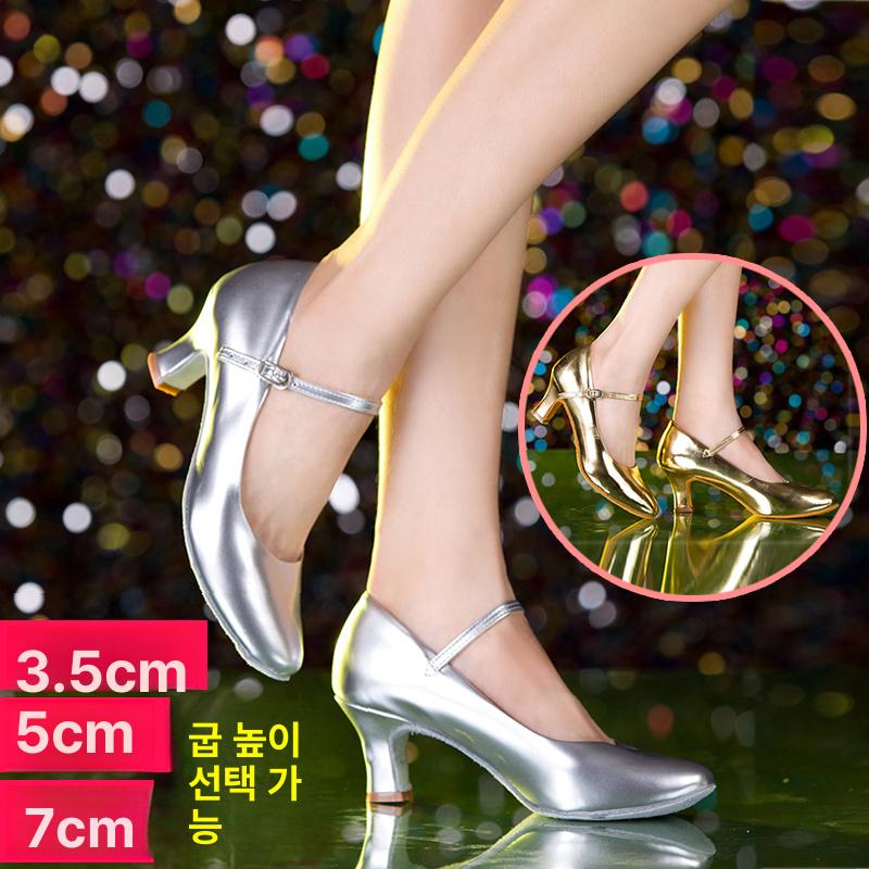 여성 라틴댄스화 사교댄스 신발 모던 실버 통굽 고급 댄스 슈즈 - 상세 이미지 2