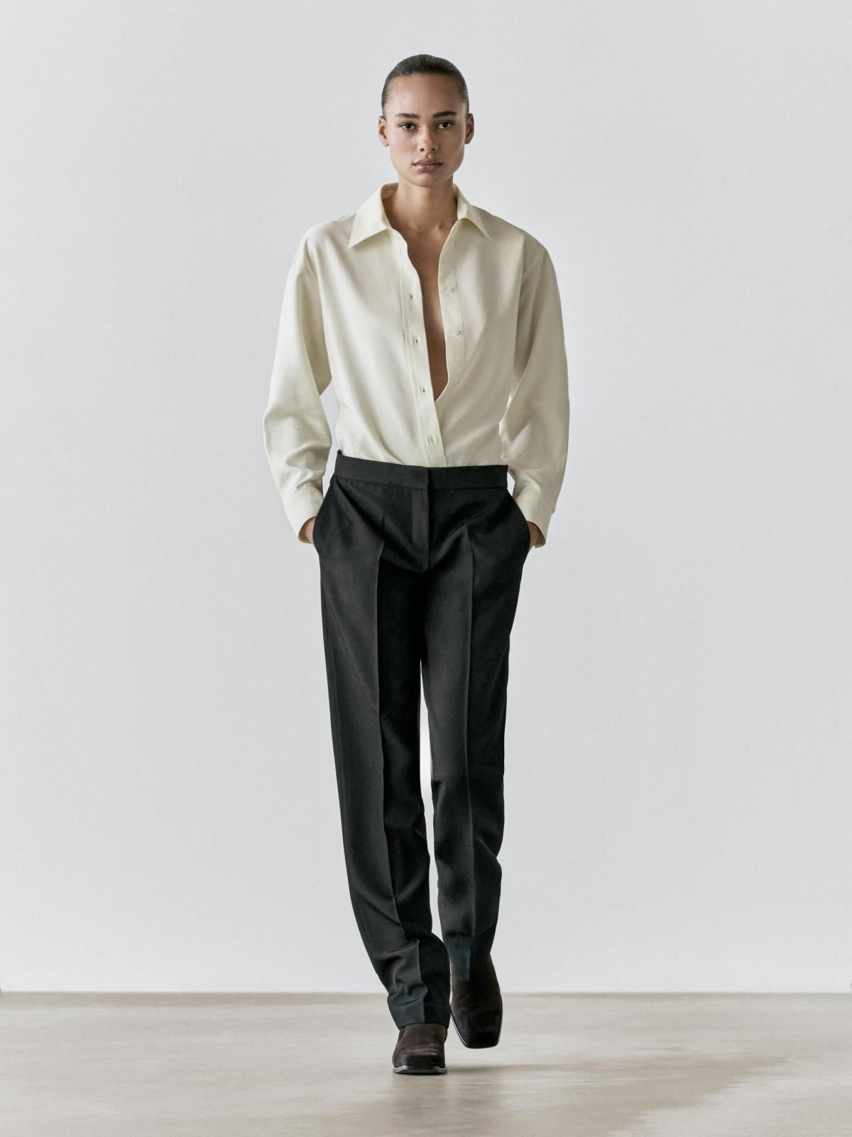 마시모두띠 테크니컬 울블렌드 크레이프 팬츠 5086/756 BLACK - 상세 이미지 2