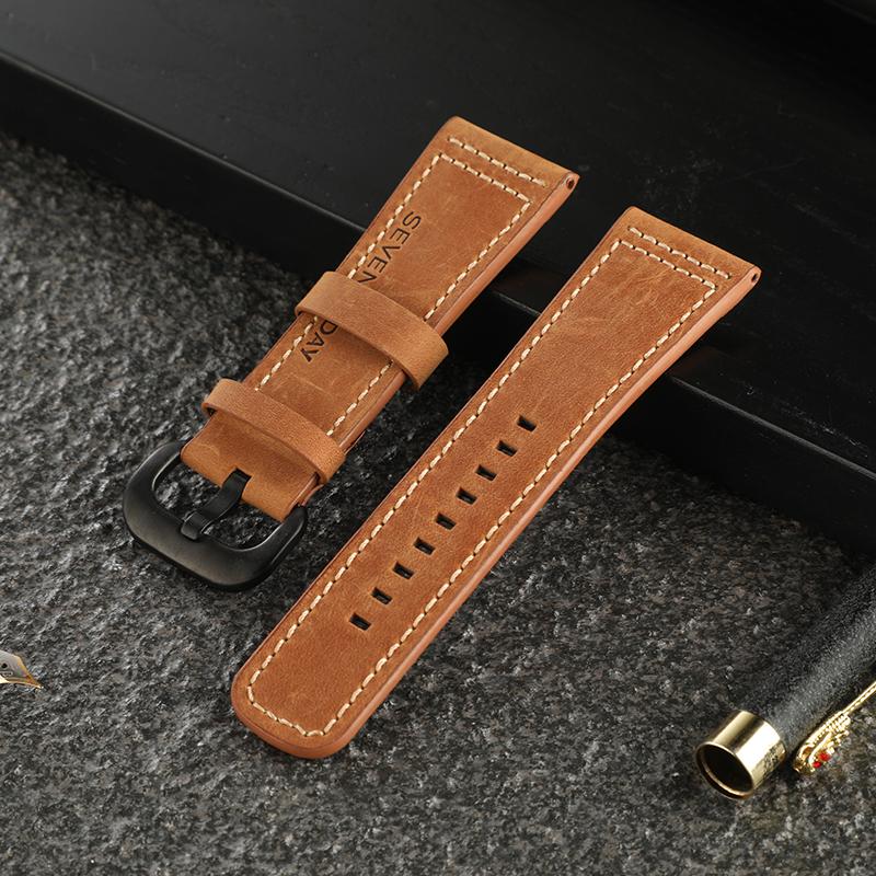 세븐프리데이 M2 P1 S2 호환 가죽줄 화이트 실 블랙 실버 버클 28mm - 상세 이미지 4