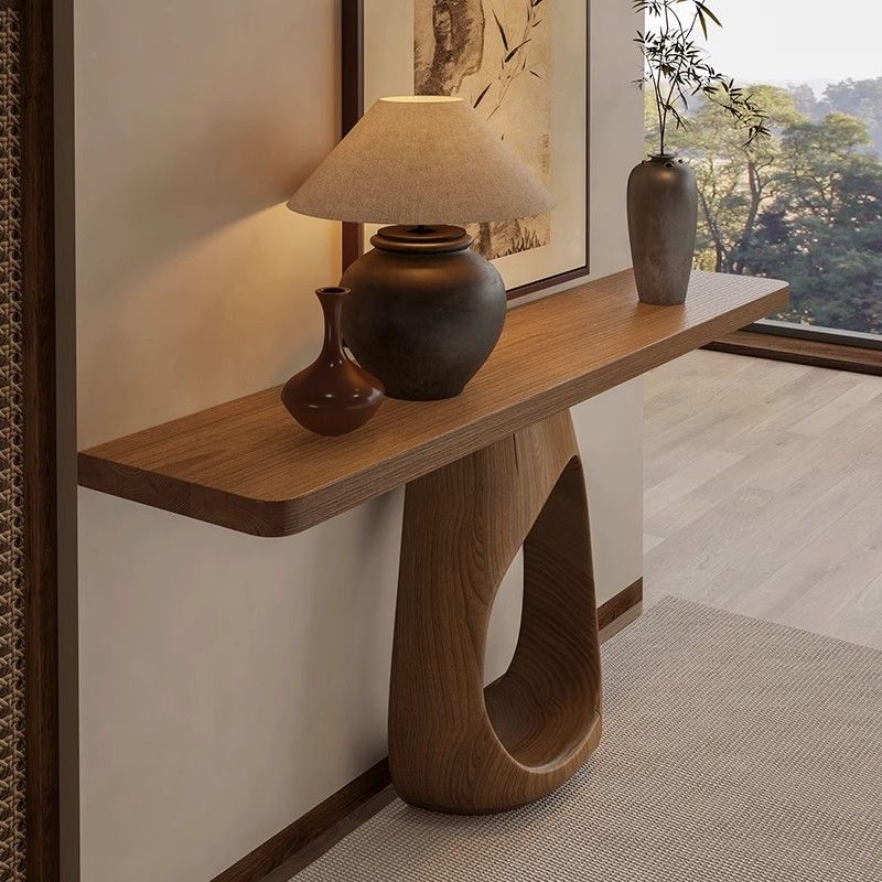 원목 현관 테이블 현관입구 콘솔 전통 디자인 복도 선반 현관 테이블 60x25x75cm - 상세 이미지 3
