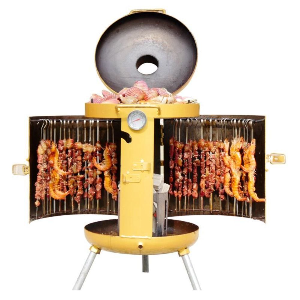 숯불 항아리 그릴 바베큐 훈연기 화로 꼬치구이 화덕 골드 세트 1 - 상품 이미지