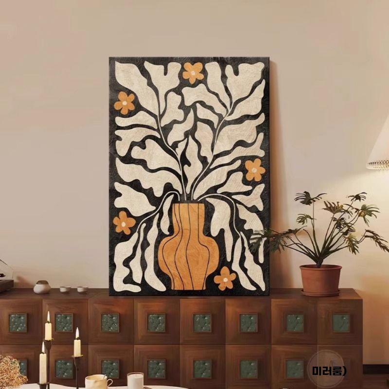 프렌치 벽 장식 프레임 우드 그림액자 인테리어 빈티지 A 40x60cm 알루미늄+오일캔버스 - 상세 이미지 4