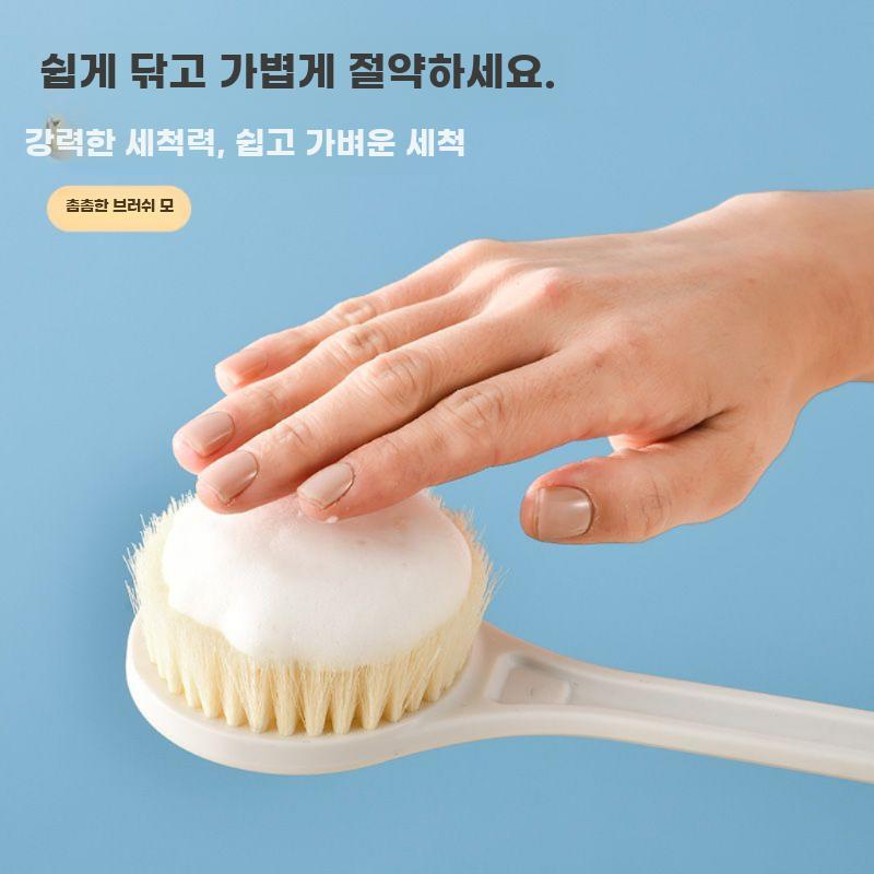바디브러쉬 샤워 실리콘 브러시 등밀이 바디 스크럽 핑크 - 상세 이미지 2