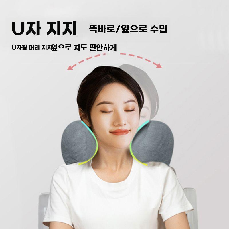 사무실 목베개 의자 목쿠션 낮잠 수면 등받이 받침대 그레이 - 상세 이미지 2