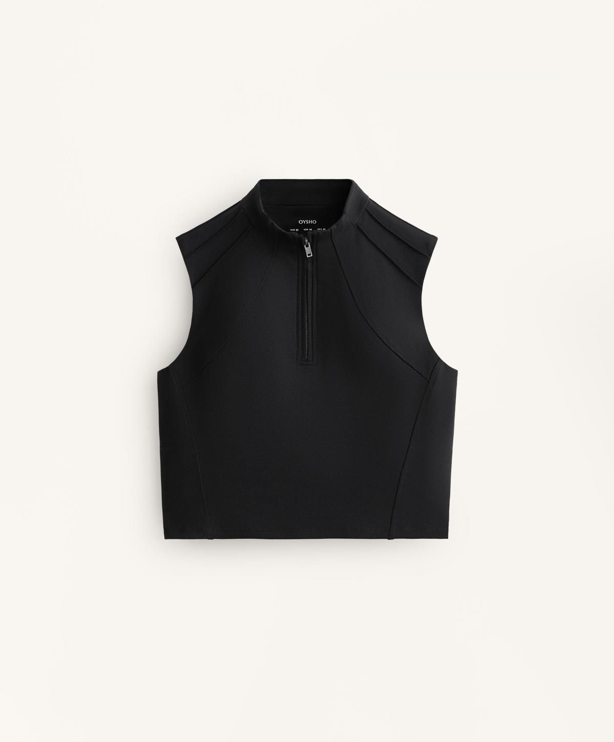 오이쇼 테크니컬 브리더블 립 집업 민소매 탑 3722/288 BLACK - 상품 이미지