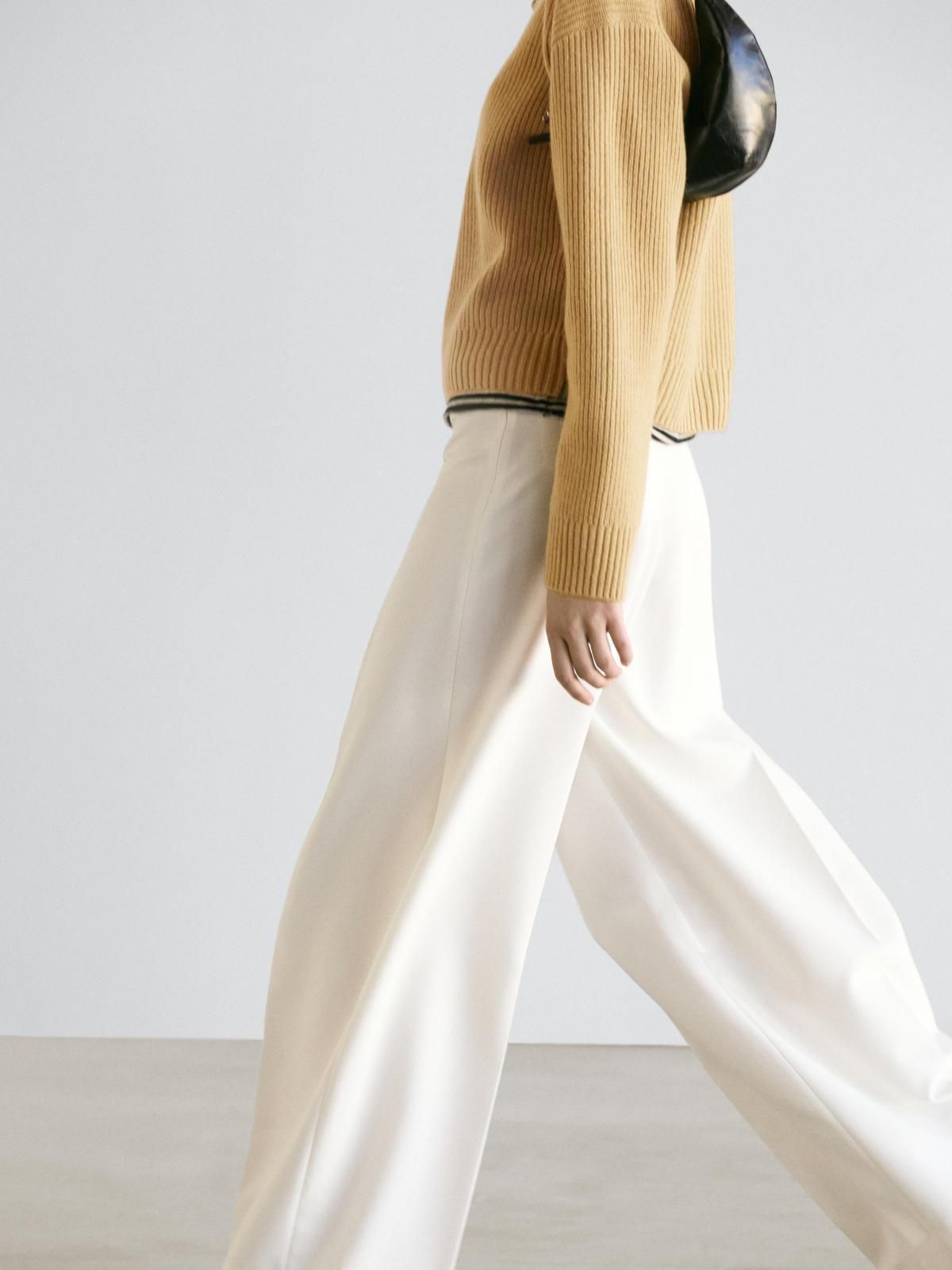 마시모두띠 와이드핏 볼륨 슬랙스 팬츠 5018/677 CREAM - 상세 이미지 4