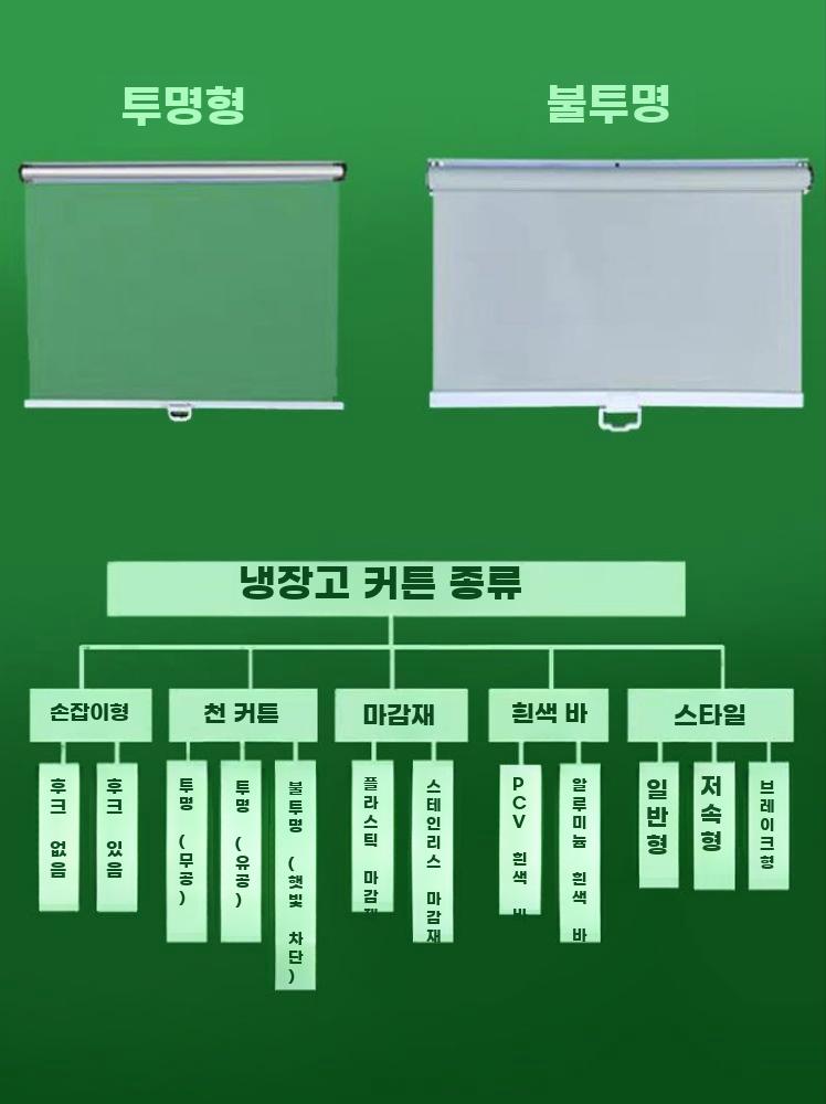 냉동고 롤스크린 투명 커튼 쇼케이스 가림막 신선유지 기본형 길이 150cm 인출 40cm - 상세 이미지 5