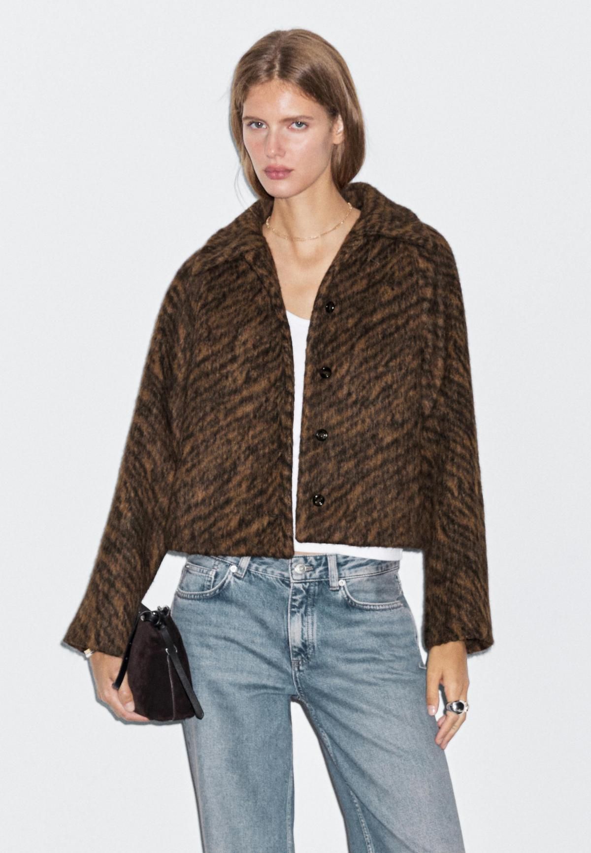 마시모두띠 애니멀 프린트 퍼 숏코트 울블렌드 6448/855 BROWN - 상세 이미지 2