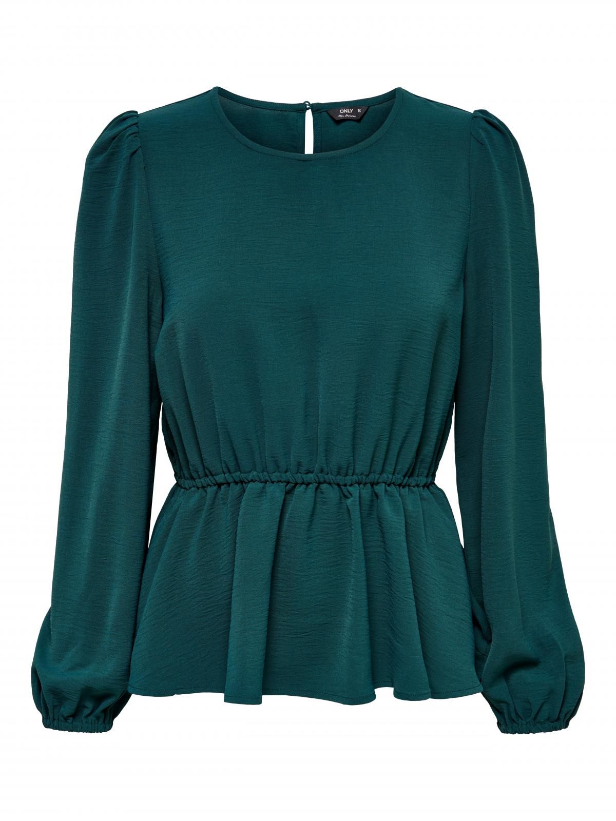 온리 퍼프슬리브 라운드넥 블라우스 15248343_1570 GREEN / DEEP TEAL - 상세 이미지 3