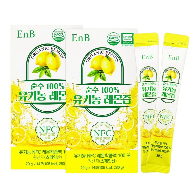 EnB 순수 100 유기농 레몬즙 28포 - 상품 이미지