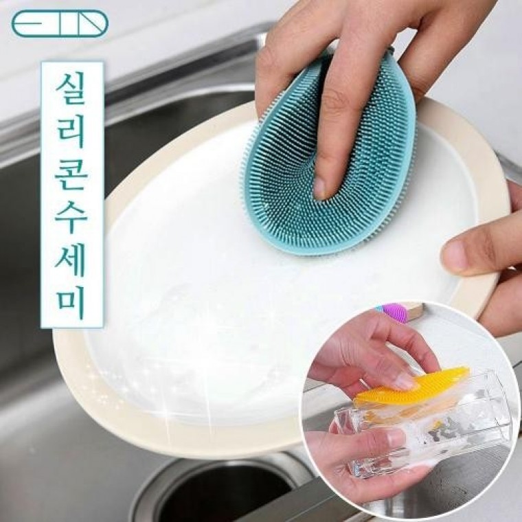 다용도 실리콘 수세미 주방필수품 냄비손잡이 받침대 청소솔 세제 사은품 - 상품 이미지