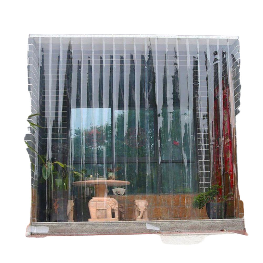 PVC 도어 투명 커튼 플라스틱 창고 주방 커텐 덮개 흰색 1.3mm 폭 15cm x 높이 200cm - 상품 이미지