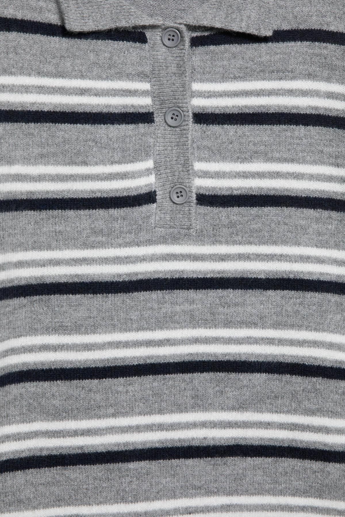 풀앤베어 스트라이프 테크니컬 긴팔 폴로 셔츠 7550/379 GREY MARL 이미지 8