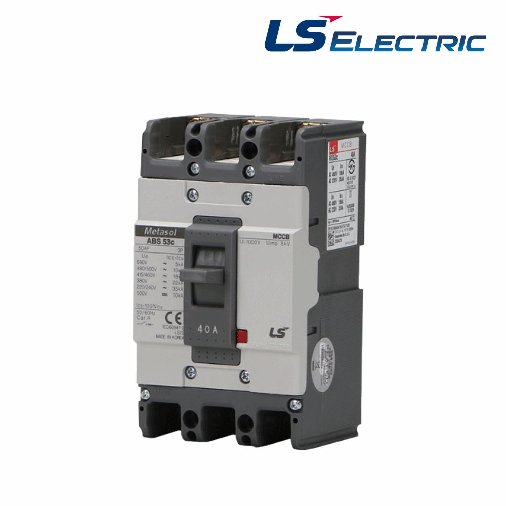 산업용 Metasol MCCB 배선차단기 ABS 53C 3P 40A 35kA LS일렉트릭 - 상품 이미지