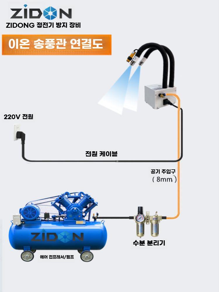이온 블로워 이오나이저 먼지 제거 일체형 제전기 공장 싱글 헤드 더블 스티치 - 상세 이미지 4