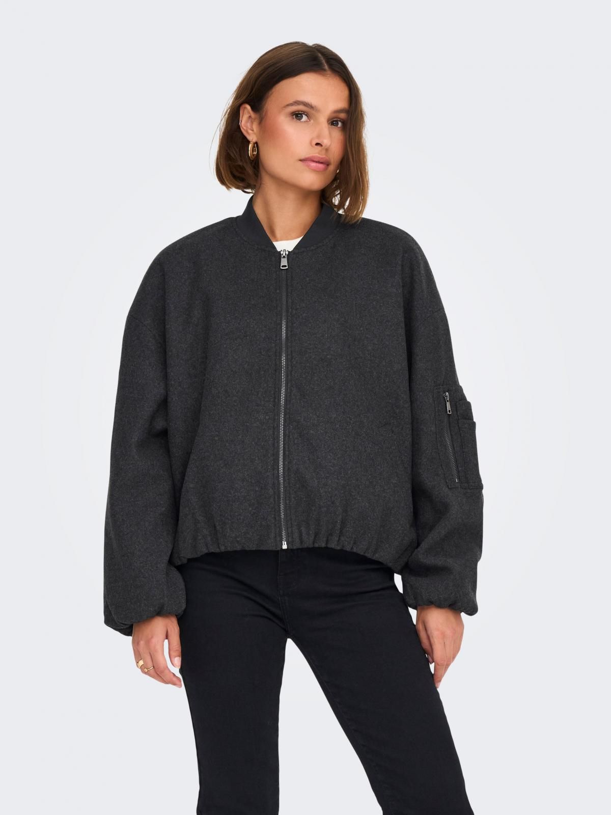 온리 베이직 블랙 테크니컬 집업 재킷 15334345_2383 GREY / DARK GREY MELANGE - 상세 이미지 2