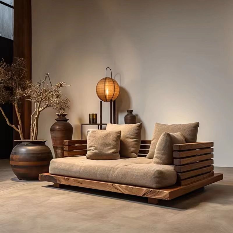 거실 소파의자 낮은 소파 등받이 라운지 의자 다다미 빈티지 A - 상세 이미지 2
