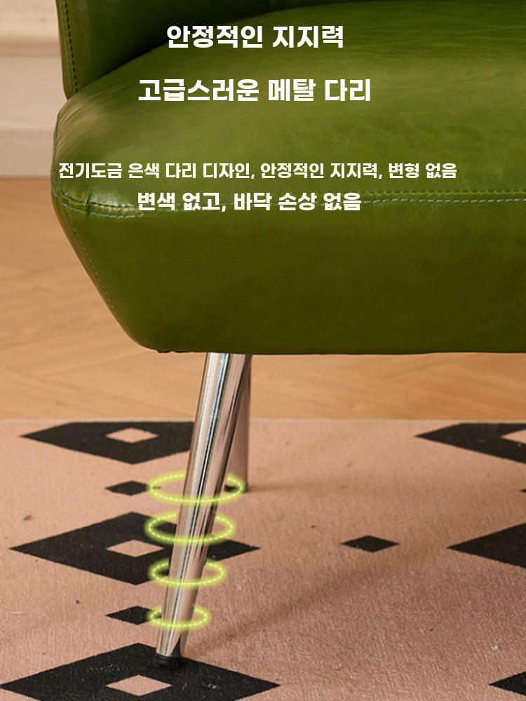 레트로 가죽소파 빈티지 레더 소파 모던 디자인 복고풍 블랙 오일 왁스 레더 라텍스 스몰 더블 시트 120cm - 상세 이미지 4