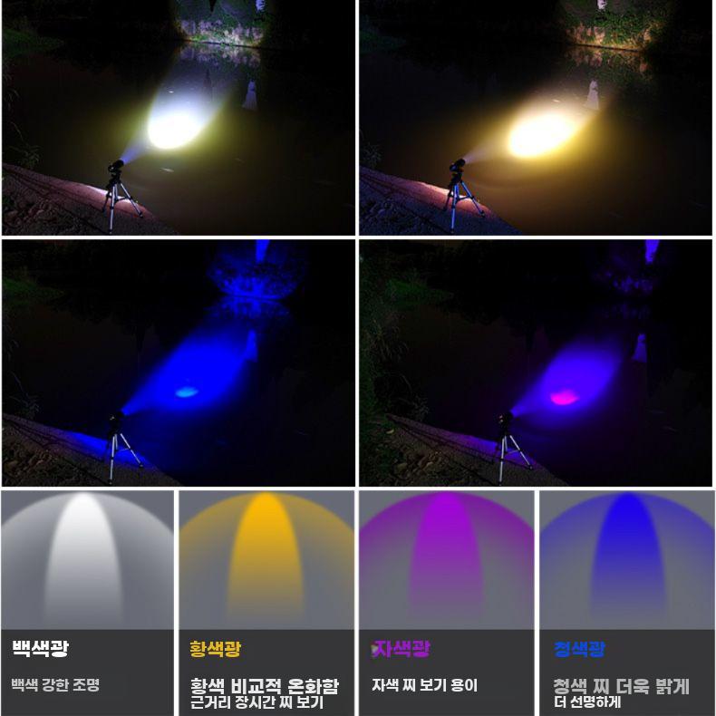 야간 낚시등 중층 낚시 서치라이트 찌보기 램프 서치라이트 디럭스+충전 케이블 - 상세 이미지 5