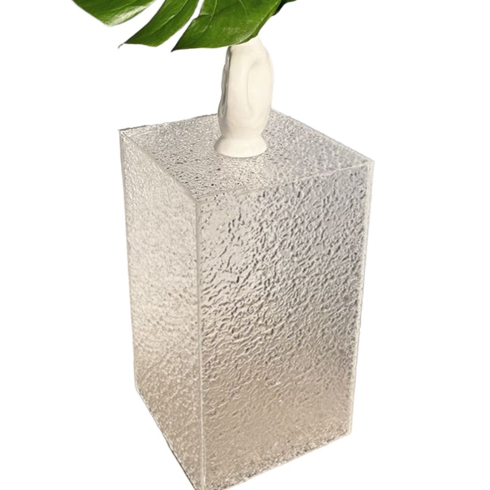 아크릴 진열대 투명 물결 받침대 무늬 소품 전시 스탠드 투명 30x30x60CM - 상품 이미지