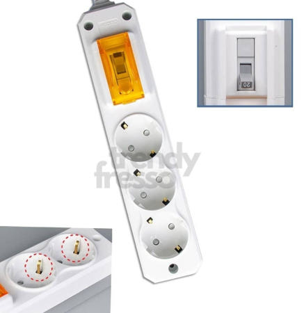 [트렌디프레소협력사]데이슬롯 고전력 멀티탭 3구 1.5m 전기콘센트 안전멀티탭