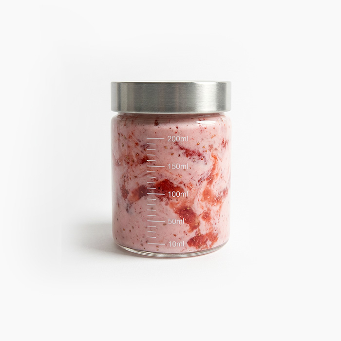 내열유리 눈금유리병 우유 과일청 스무디 잼 보관 용기 200ml, 1개 - 상품 이미지