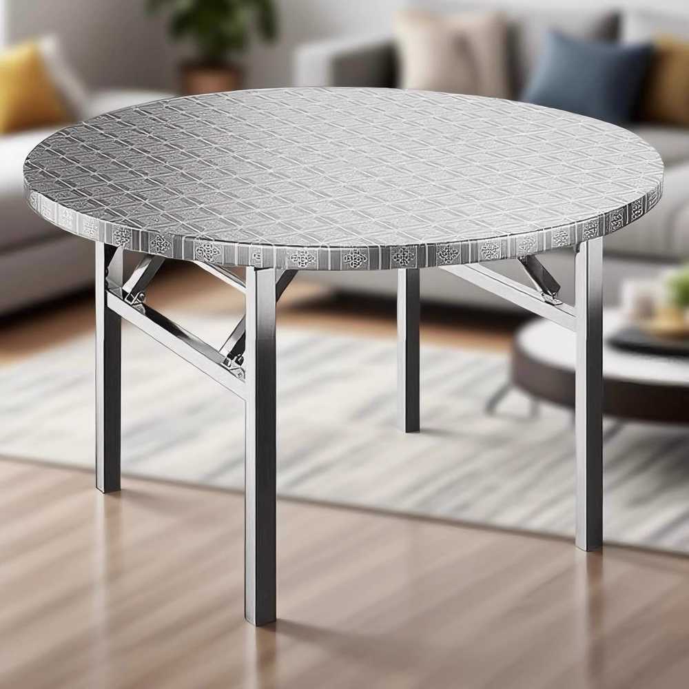 접이식 스테인리스 테이블 캠핑용 휴대 이동식 식탁 118x75cm(원형) - 상세 이미지 3