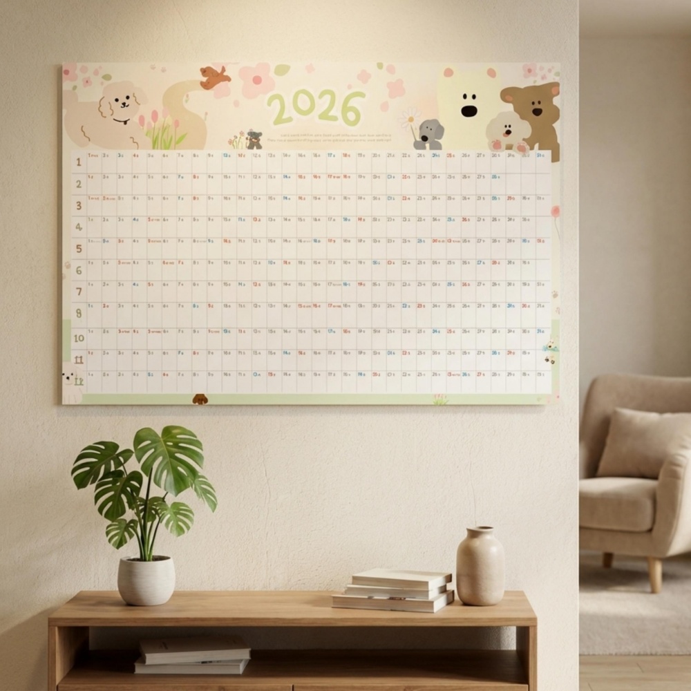 2026년 한장달력 2026 연력 26년 연간계획표 벽걸이 1년 캘린더 대형 포스터 플래너
