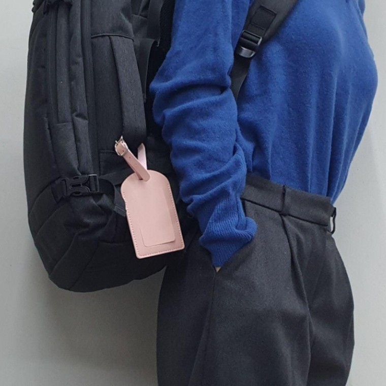 골프백 캐리어 커버형 네임택 핑크 캐리어네 러기 지택 가방네 골프네 캐디백네 - 상품 이미지