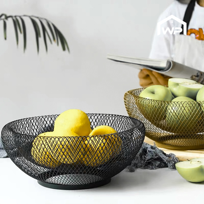 모던 메쉬 과일 쟁반 바구니 채반 트레이 단일사이즈, 블랙, 1개 - 상품 이미지